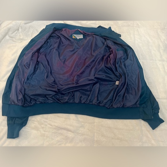 ☮️ Vintage 1980’s Members Only Teal Racer Jacket – Rainbow Tag - Made in Korea - Picture 7 of 7